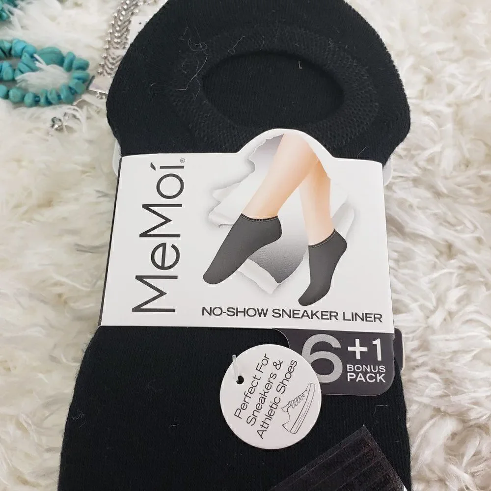 MeMoi No-Show Sneaker Liner 6 Pck Multicolor 9-11